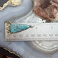 Anthony Lujan Taos Puablo Silver & Brass Triangle Turquoise Pendant For Women