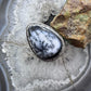 Sterling Silver Southwestern Style Large Teardrop Dendrite Agate Ring Size 10 For Women