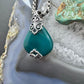 Carolyn Pollack Sterling Silver Wide Pear Jadeite Decorated Enhancer Pendant For Women