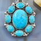 Sterling Silver Southwestern Style Mohave Turquoise Cluster Pendant For Women