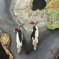 Carolyn Pollack Southwestern Style Sterling Silver MOP Etched Feather Dangle Earrings