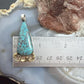 Anthony Lujan Taos Puablo Silver & Brass Triangle Turquoise Pendant For Women