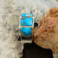 Native American Sterling Blue Ridge Turquoise Graduated Band Ring Size 7