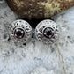 Carolyn Pollack Sterling Silver Faceted Round Garnet Omega Back Stud Earrings