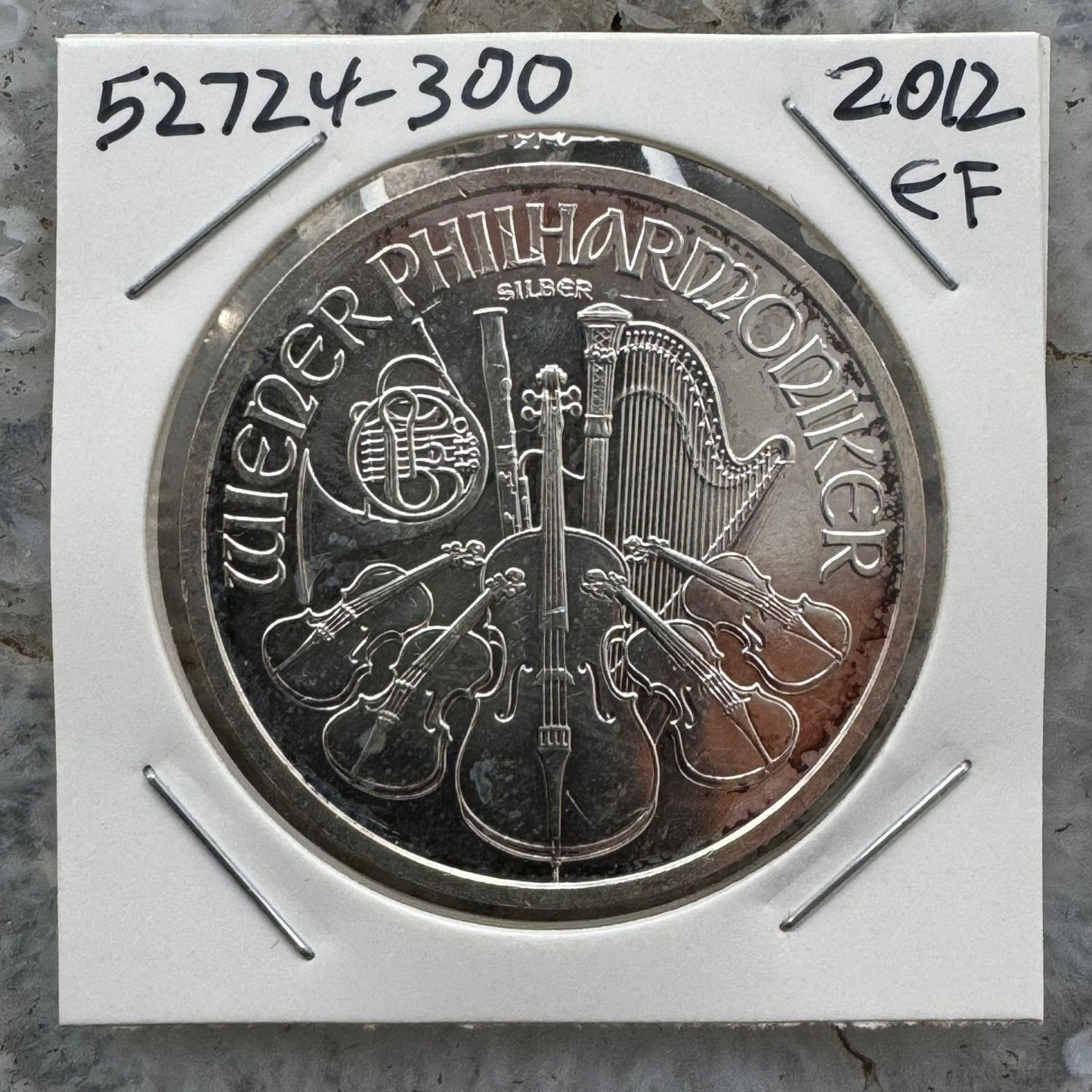 2012 Austria 1.0 Troy Ounce Pure Silver Vienna Philharmonic Round EF #52724-3OO