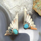 Michael Nez Navajo Sterling Silver Oval Turquoise Cloud Dangle Earrings For Women