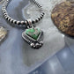 Southwestern Style Sterling Silver Sonora Gold Turquoise Heart Pendant For Women