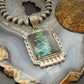 Sterling Silver Southwestern Style Rectangle Blackjack Turquoise Decorated Pendant #3