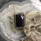 Vintage Native American Silver Rectangle Onyx Split Shank Ring Size 9 For Women