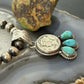 Genuine 1943 90% Silver Mercury Dime Coin w/Teardrop Turquoise Pendant #1