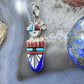 Ola Eriacho Sterling Silver Multistone Inlay Sunface Kachina Pendant With 18" Chain