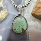 Vintage Sterling Silver Native American Green Turquoise Shepherd Hook Pendant