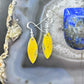 Sterling Silver Marquise Bumblebee Jasper Slab Dangle Earrings For Women #171