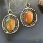 Sterling Silver Southwestern Style Spiny Oyster Turquoise Dangle Earrings For Women #6