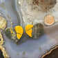 Sterling Silver Heart Shape Bumblebee Jasper Slab Dangle Earrings For Women #1