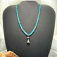 Sterling Silver Turquoise & Navajo Pearl Beads With Squash Blossom Necklace
