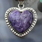 Sterling Silver Southwestern Style Charoite Decorated Heart Pendant For Women #2