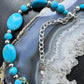 Carolyn Pollack Sterling Silver Flat Oval Turquoise Adjustable Beaded Necklace For Women