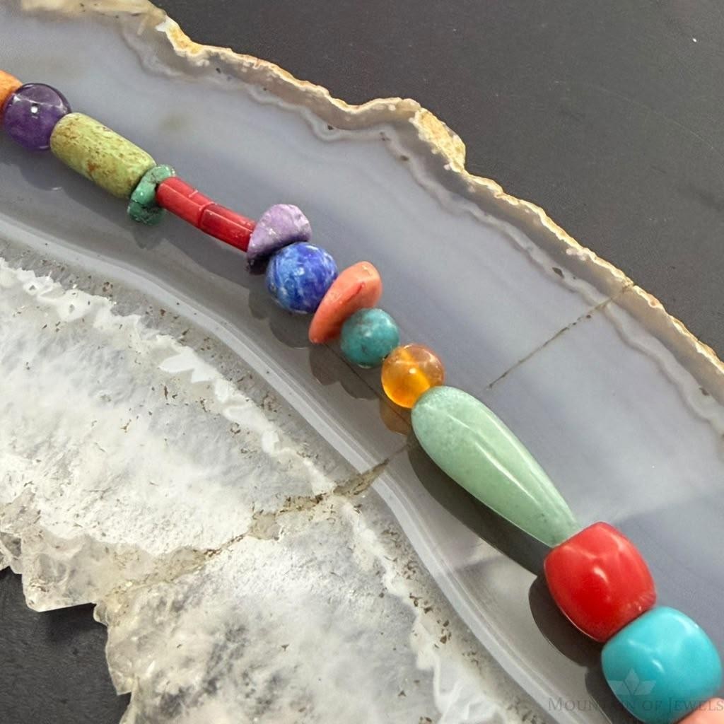Carolyn Pollack Sterling Silver Multi Gemstone Beads 16"-20" Necklace For Women