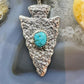 Gary Custer Native American Navajo Sterling Silver Tufa Cast Turquoise Arrowhead Unisex Pendant #4