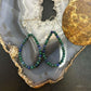 Sterling Silver 4mm Rounded Azurite Malachite Hoop Dangle Earrings For Women