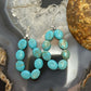 Sterling Silver 8 Oval Turquoise Beads Hoop Dangle Earrings For Women