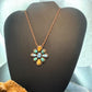 Copper Southwestern Style Mohave Palomino & Golden Hill Turquoise Necklace For Women
