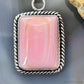Native American Sterling Silver Rectangle Pink Conch Decorated Pendant For Women #1
