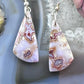 Sterling Silver Triangle Saganite Agate Slab Dangle Earrings For Women #122