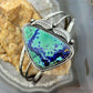 Sterling Silver Southwestern Style Large Triangle Azurite Decorated Bracelet For Women