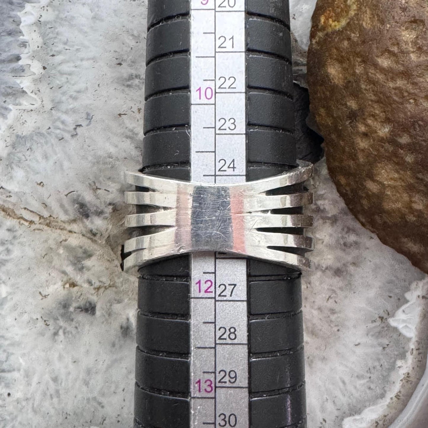 Tom Hawk Native American Sterling Silver Five Rows Band Ring Size 11.25 For Men