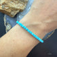 Sterling Silver Faceted Square Turquoise Beads Bracelet/Anklet For Women