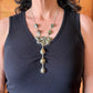 Sterling Silver Southwestern Style Turquoise #8 Cluster 30" Necklace For Women