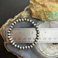 Sterling Silver 6mm Navajo Pearl Beads Stretch Bracelet For Women