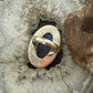 Sterling Silver Southwestern Style Oval Labradorite Decorated Ring Size 8 For Women