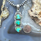 Sterling Silver Southwestern Style 3 Sonora Gold Turquoise Decorated Pendant For Women
