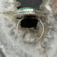 Sterling Silver Southwestern Style Wide Teardrop Malachite Ring Size 8 For Women