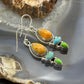 Sterling Silver Southwestern Style Multistone Dangle Earrings For Women #2