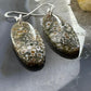 Sterling Silver Oval River Jasper Slab Dangle Earrings For Women #202