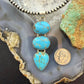 Sterling Silver Southwestern Style 3 Kingman Turquoise Pendant For Women #2