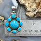 Sterling Silver Southwestern Style Mohave Turquoise Cluster Pendant For Women #2
