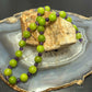 Sterling Silver 10mm Round Peridot & Amethyst 16" Necklace For Women