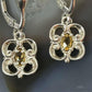 Carolyn Pollack Sterling Silver Faceted Citrine Floral Dangle Earrings For Women