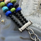 Carolyn Pollack 3 Strand Multi Gemstone Beads 16"-20" Necklace For Women