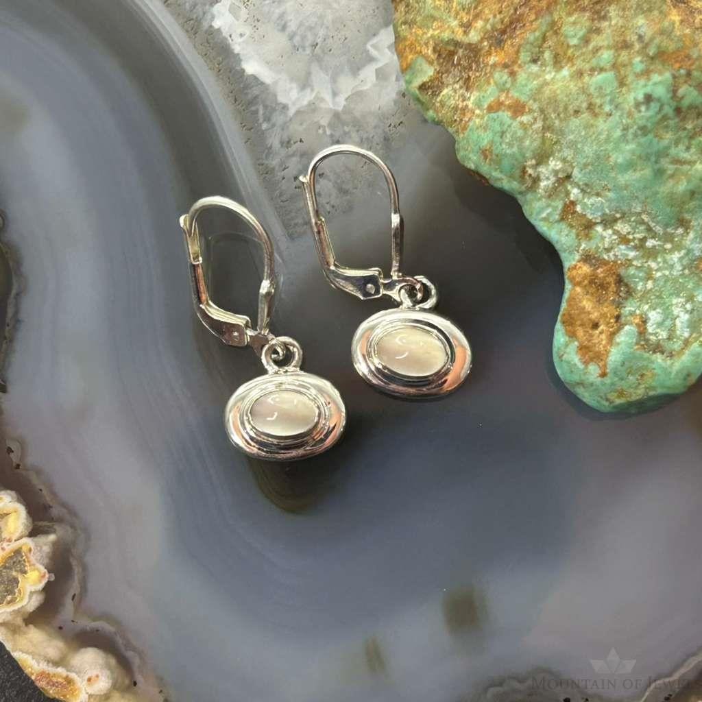 Carolyn Pollack Sterling Silver Oval Moonstone Dangle Earrings For Women