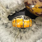 Native American Sterling Silver Graduated Bumblebee Jasper Inlay Band Ring Size 7.75 For Women