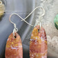 Sterling Silver Teardrop Plum Moss Agate Slab Dangle Earrings For Women #508