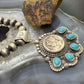 Sterling Silver Southwestern Style 1939 Mercury Dime & Kingman Turquoise Pendant