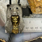 Sid Bell Tully NY Bronze & Pewter Man Inside Bear Decorated Bolo Tie For Men