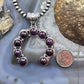 Native American Sterling Silver Rounded Purple Spiny Oyster Naja Pendant For Women